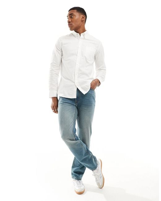 Camicia oxford bianca a maniche lunghe di Ben Sherman in White da Uomo