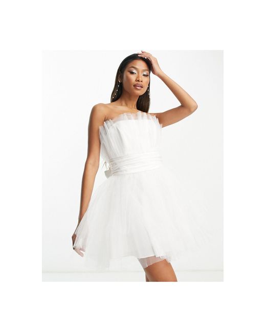 NEW Bridal Exclusive Structured Tulle Mini Dress White | Lyst