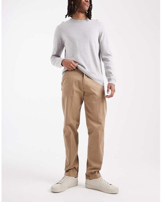 Jack & Jones Blue Front Pleat Tapered Loose Chinos for men
