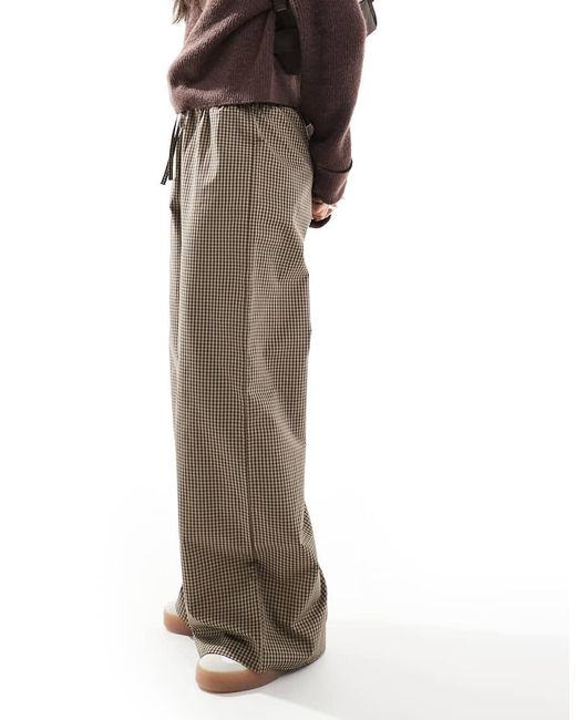 ASOS Brown Pull On Wide Leg Trouser