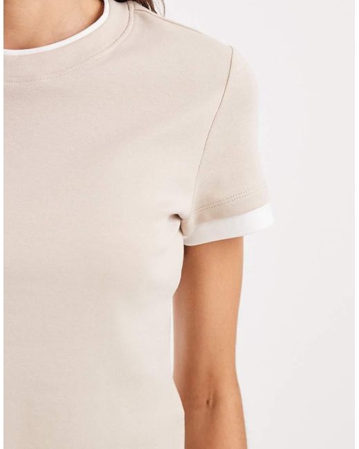 Vero Moda Brown Double Layer Binding Detail T-shirt
