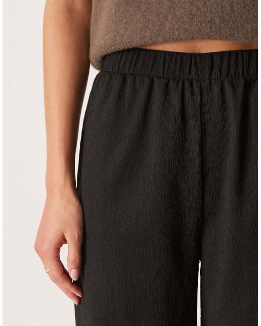 JDY Tall Black Textured Wide Leg Trousers