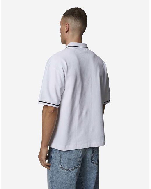 Good For Nothing White Monogram Short Sleeve Polo for men