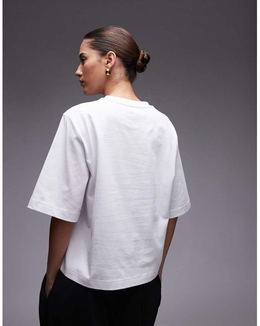 ARKET Recht T-Shirt Van Zware Stof in het White