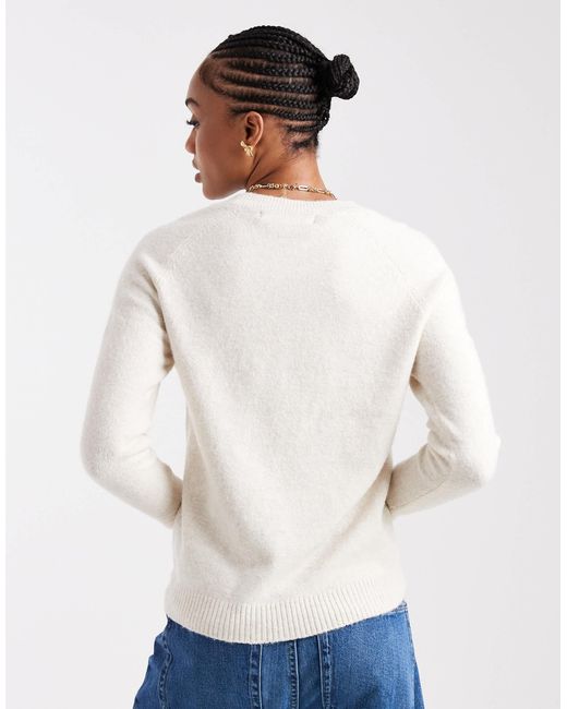 Pull en maille à encolure ronde - crème Vero Moda en coloris Blue