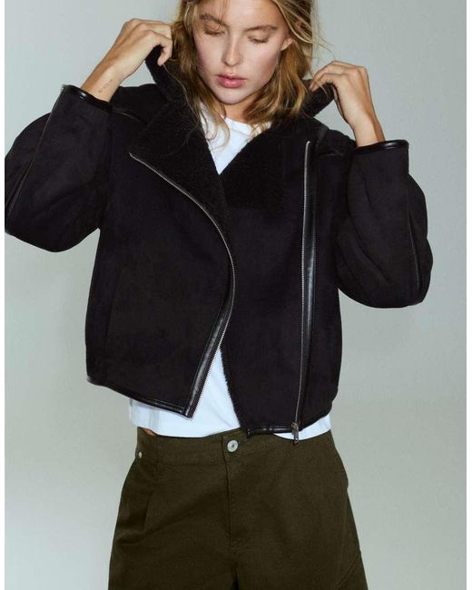 Giacca Double-Face Nera di Pull&Bear in Green