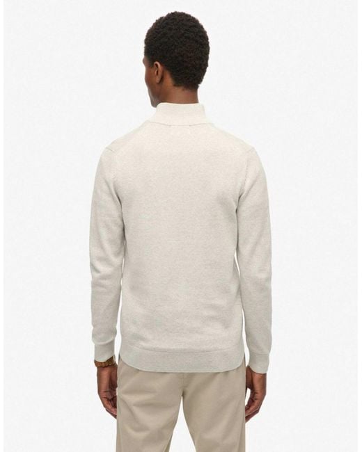 Essentials - pull en coton à col zippé - éclair chiné Superdry pour homme en coloris Natural