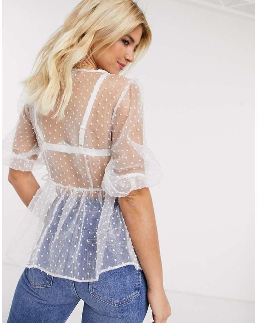 ASOS White Wrap Top