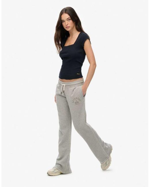 Superdry White Athletic Essentials Low Rise Flare Joggers