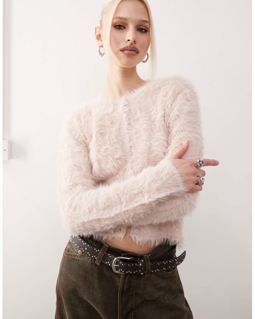 Monki Natural – flauschige strickjacke