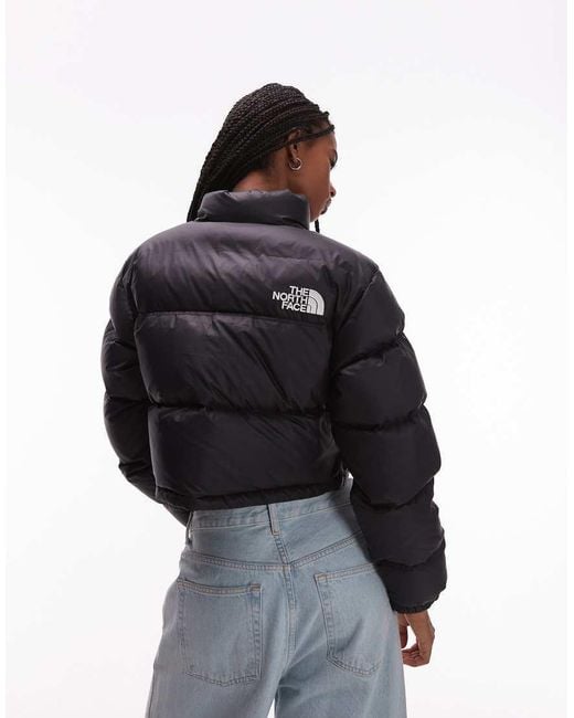 The North Face Black Nuptse Cropped Down Puffer Jacket