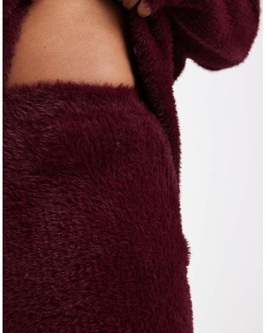 Renee Studio Red Plus Exclusive Fluffy Knit Column Bodycon Maxi Skirt