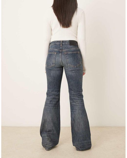 Mango Blue Luna 100% Cotton Slim Flared Jean