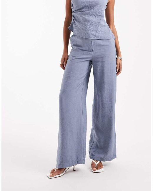 ASOS Blue Relaxed Straight Leg Trousers Co-Ord