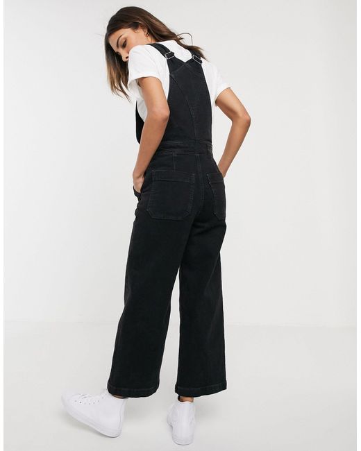 Cotton Ribcage Wide Leg Dungarees 