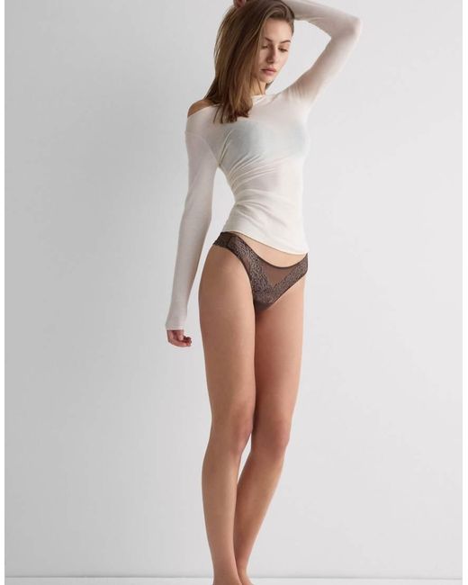 Intimissimi Brown Pretty Flowers Brazilian Briefs