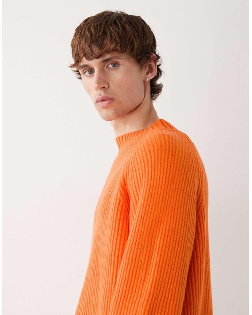 Collusion – kastiger strickpullover in Orange für Herren