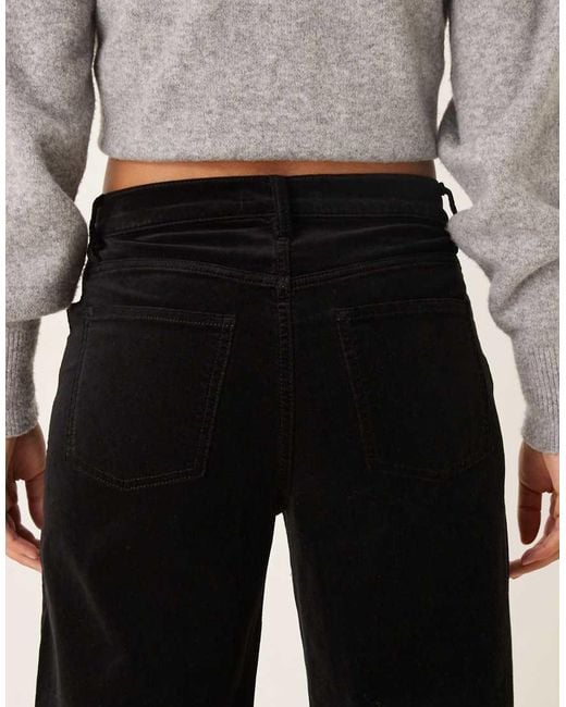 Vaqueros Negros De Pernera Ancha De Terciopelo Siracusa De Mango de color Black