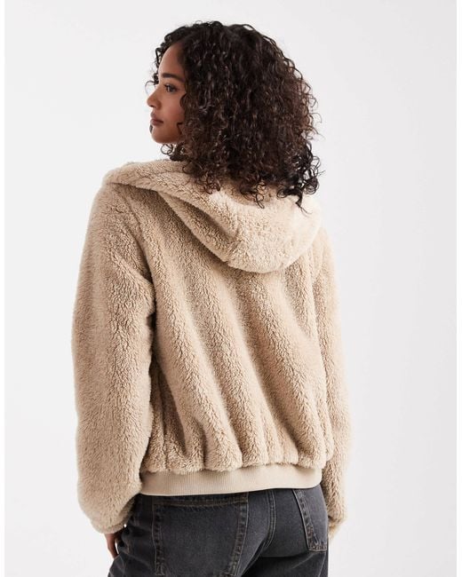 Veste teddy à capuche - beige ONLY en coloris Natural