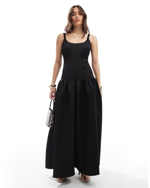 4th & Reckless Black – strukturiertes maxikleid aus satin