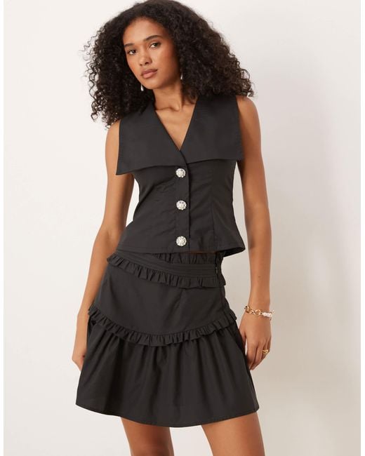 Sister Jane Black Ruffle Mini Skirt Co-ord