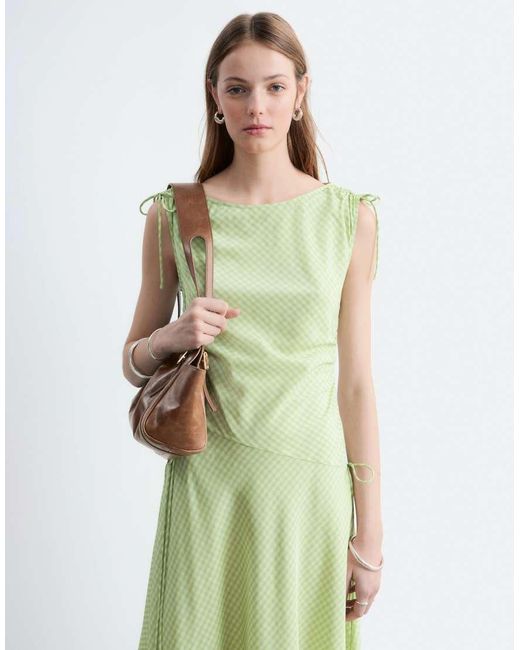 & Other Stories Green Gingham Sun Dress