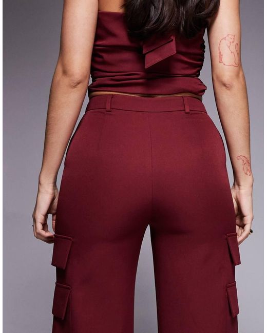 Kaiia Exclusive Tailored Pocket Detail Wide Leg Pants