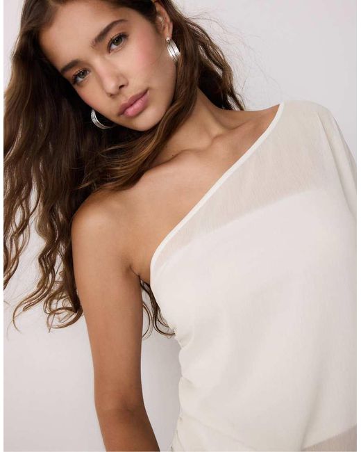 Stradivarius White Asymmetric Cape