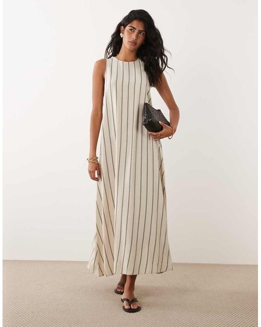Jdy Natural Linen Blend Sleeveless Maxi Dress