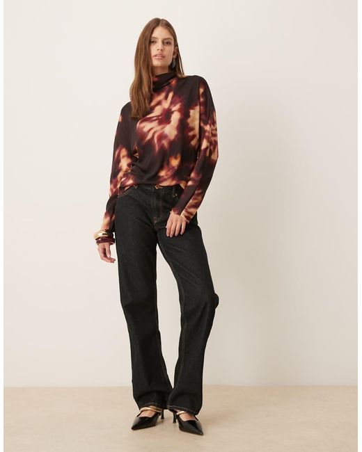 Mango Red Long Sleeve Blouse