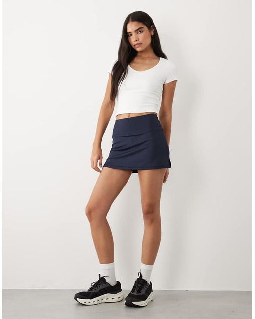 4505 Blue Active Tennis Skirt With Under Shorts And Phone Pocket
