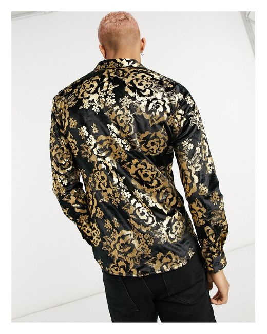 muis Enten Hoopvol Twisted Tailor Overhemd Met Gouden Folieprint in het Zwart voor heren |  Lyst NL