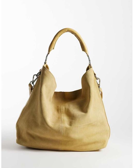 Free People Metallic Suzie Suede Slouch Tote Bag