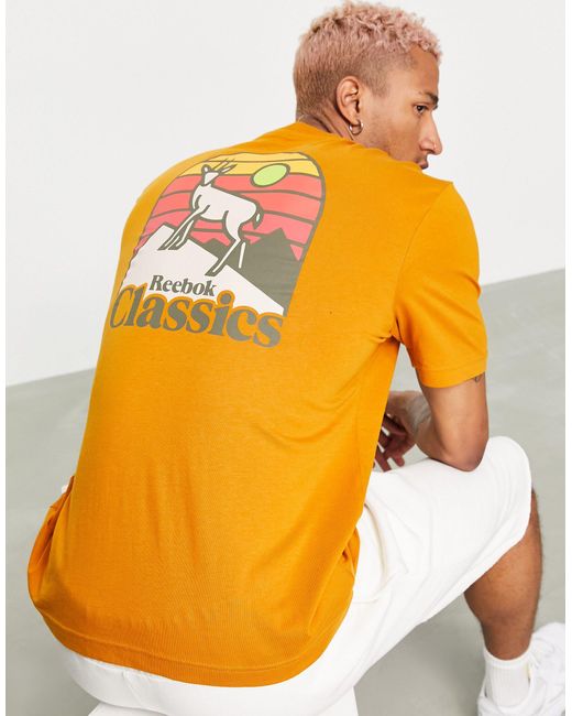 Reebok Orange Classics Camping Back Print T-shirt for men
