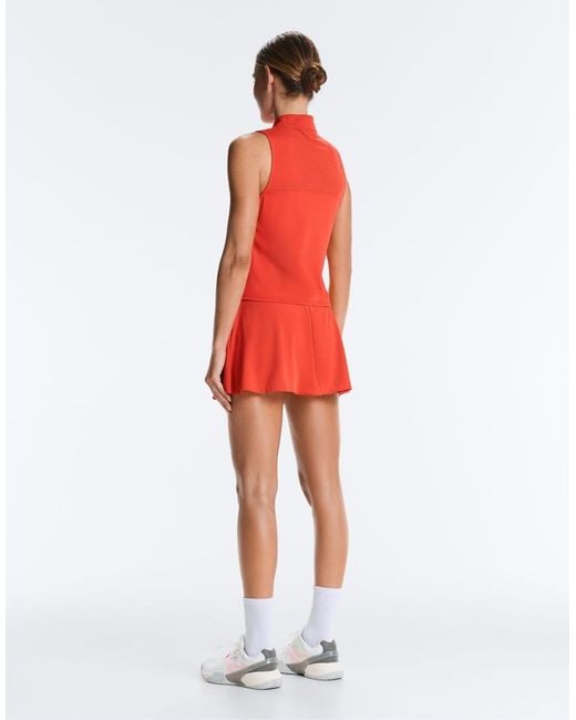 Oysho Red Sleeveless Half-Zip T-Shirt
