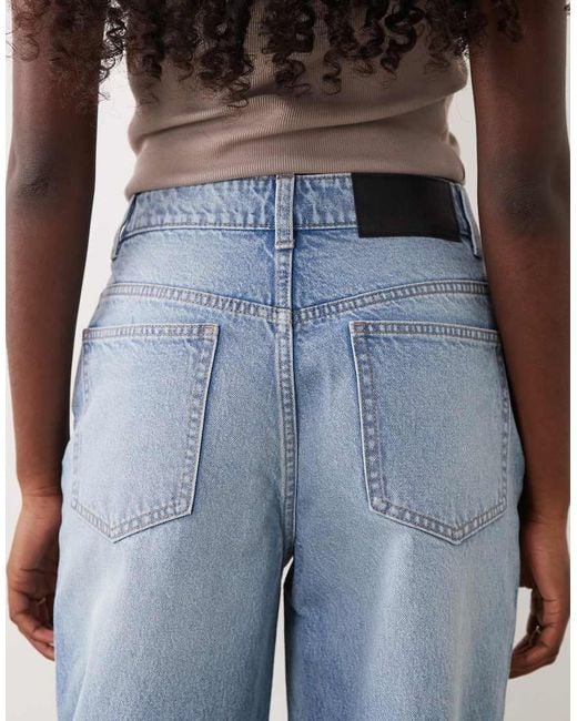 ASOS Blue Straight Wide Leg Jeans