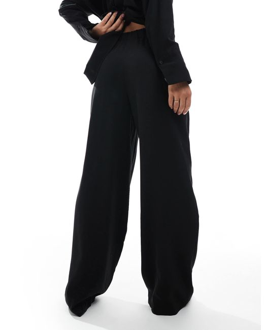 Pantalon dad large d'ensemble en lyocell ASOS en coloris Black