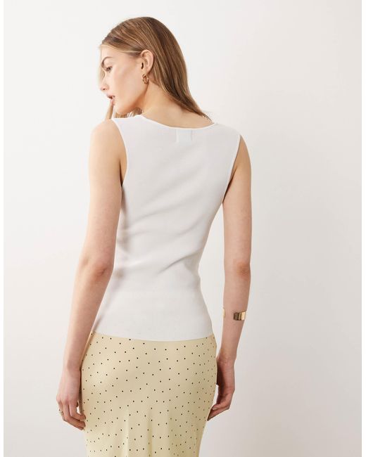 ASOS White Knitted Compact Square Neck Cami