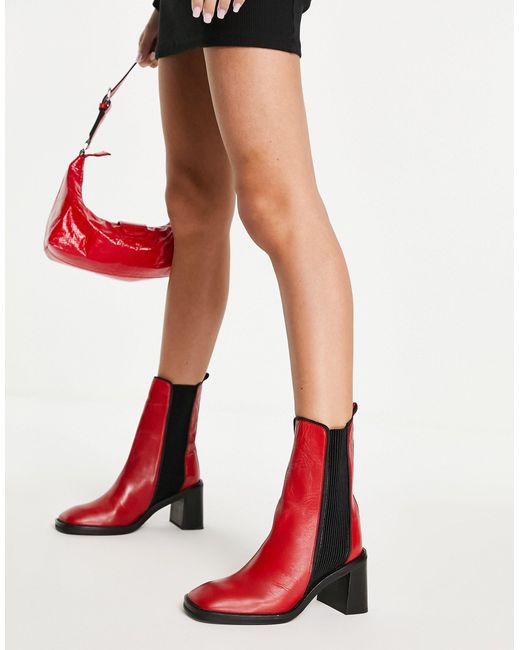 asos red boots