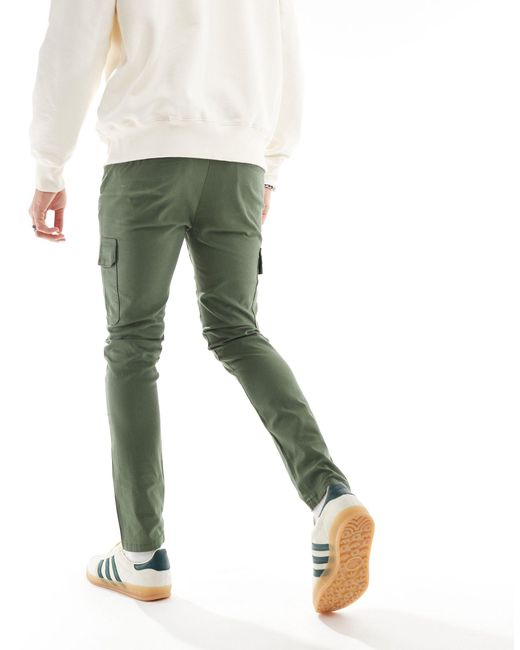 ASOS Green Skinny Cargo Trousers for men