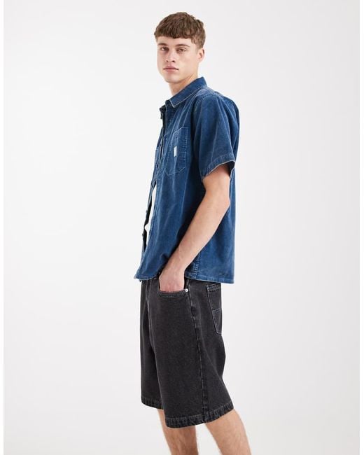 Santa Cruz Blue Stamped Big Loose Fit Shorts for men