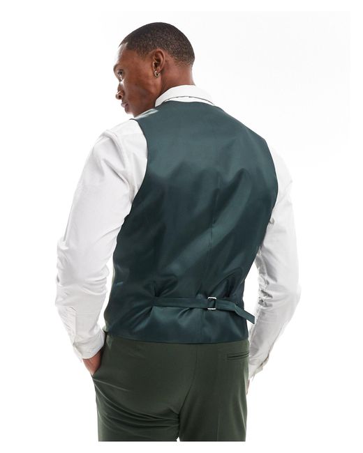 ASOS Green Skinny Suit Waistcoat for men