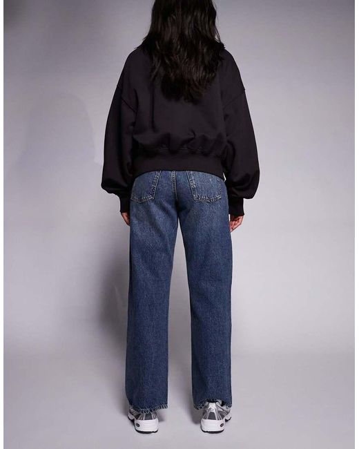 River Island Blue Relaxed Straight Leg Jeans