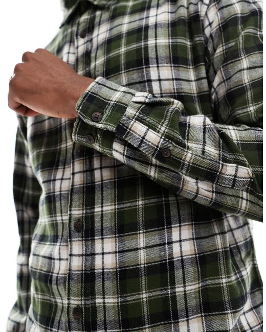 Jack & Jones – kariertes flanellhemd in Gray für Herren