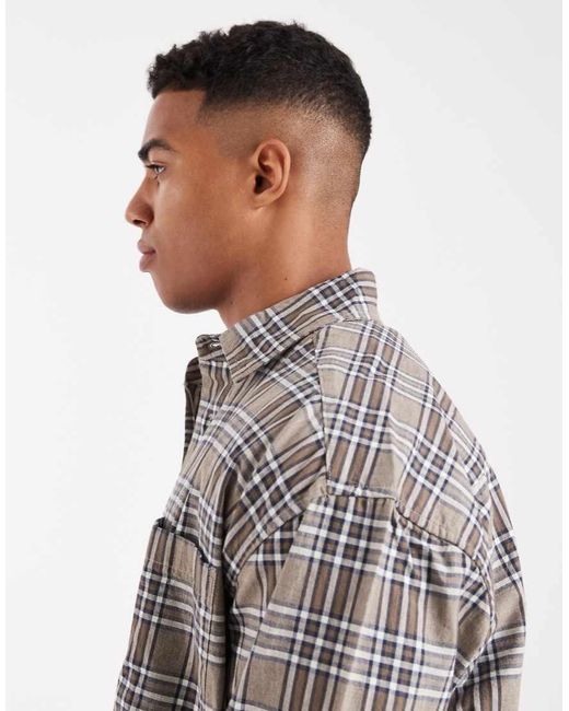 Only & Sons Gray Brushed Shirt for men