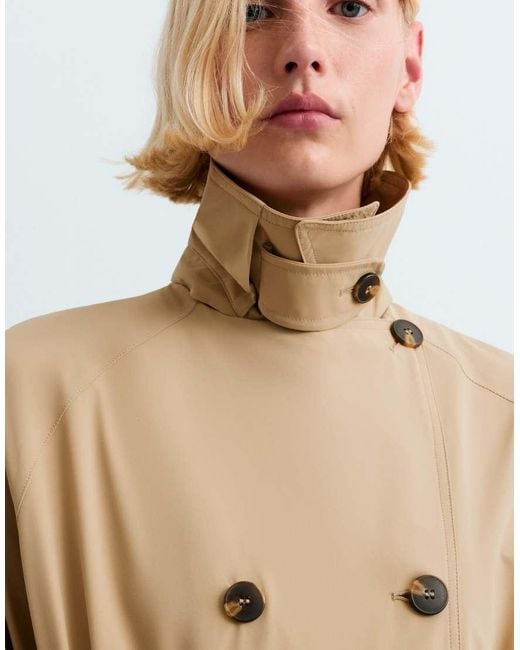 Oysho Brown Extra Lightweight 10k Waterproof Long Jacket