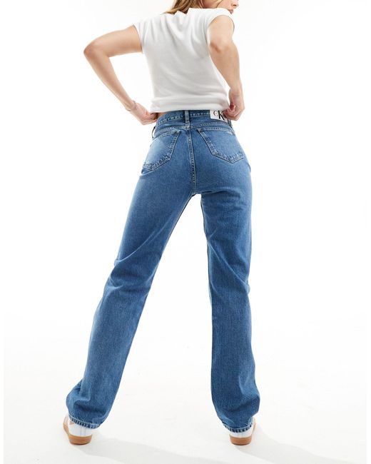 Calvin Klein Blue High Rise Straight Jeans