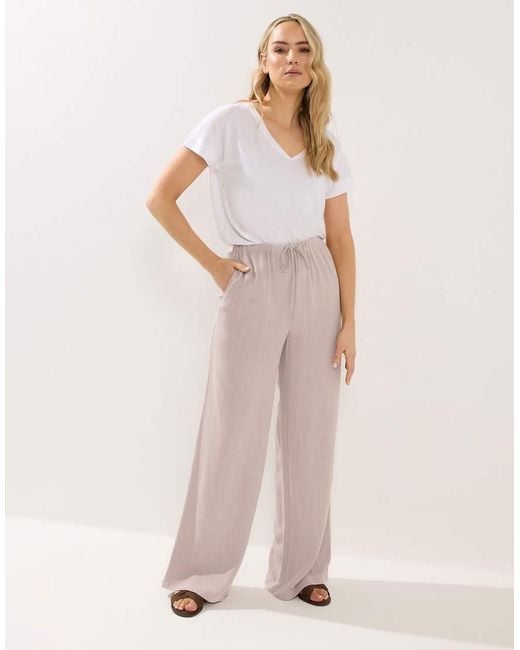 Long Tall Sally Pink Wide Leg Linen Trousers