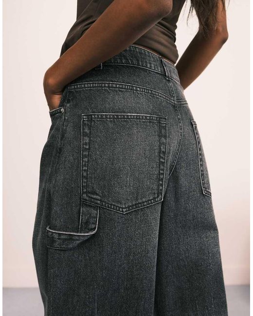 Vaqueros Grises Utilitarios De Corte Barrel De (Parte De Un Conjunto) ASOS de color Natural