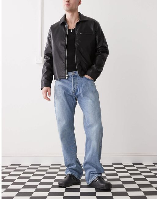 Weekday Blue Meteor Low Rise Relaxed Straight Leg Jeans for men